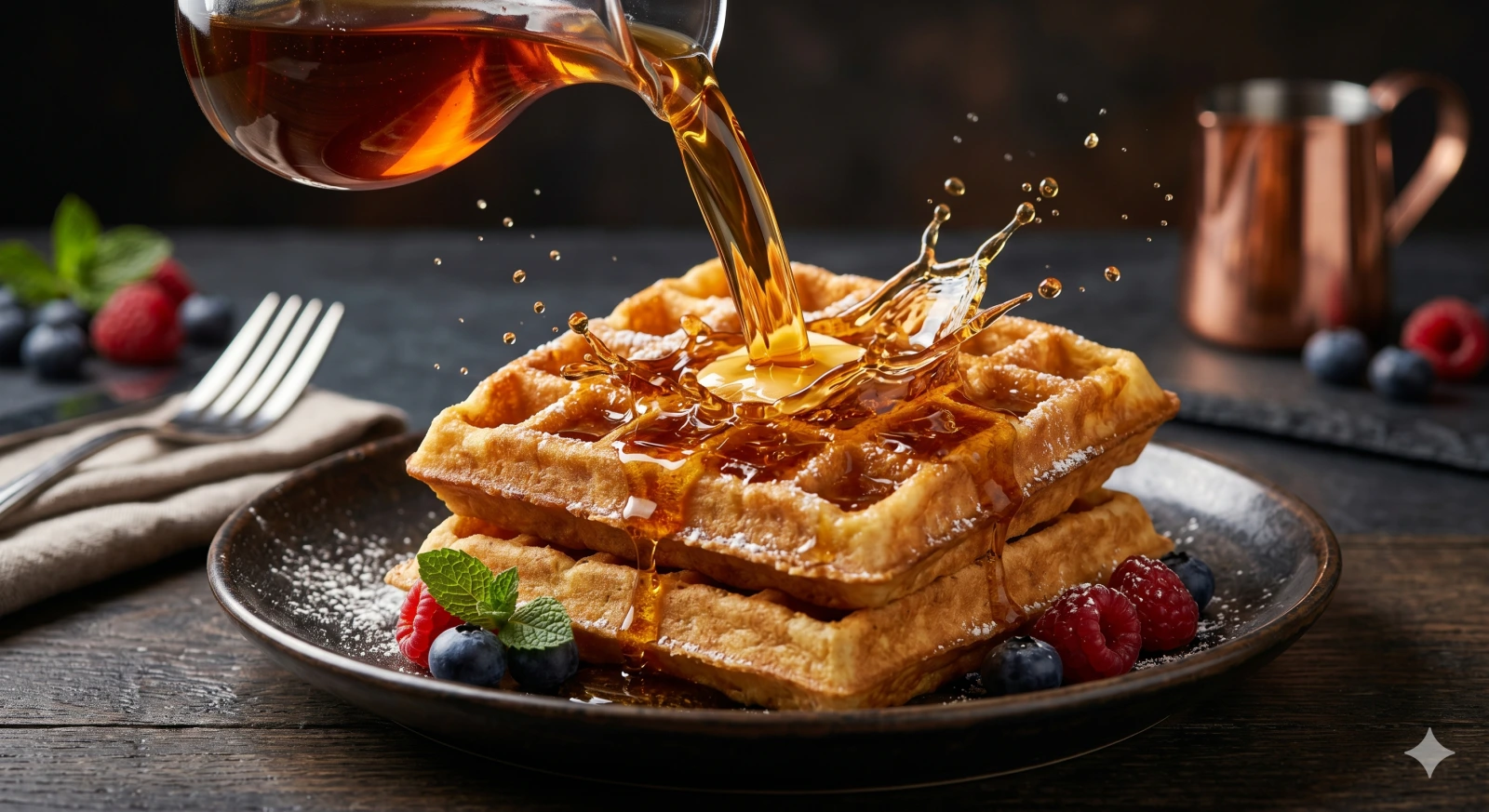 Maple syrup waffles