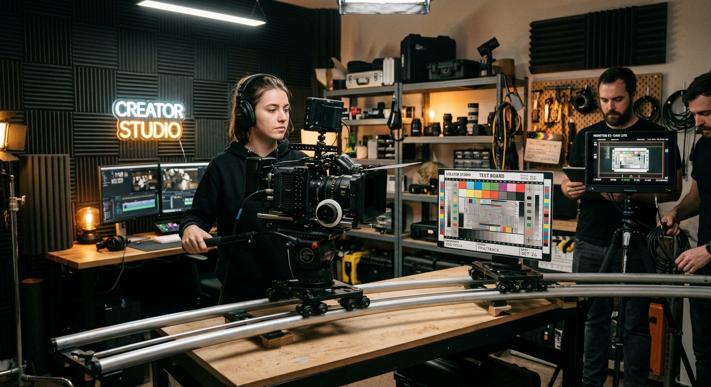 Creator studio setup used as a Netherlands-inspired fan trip frame example